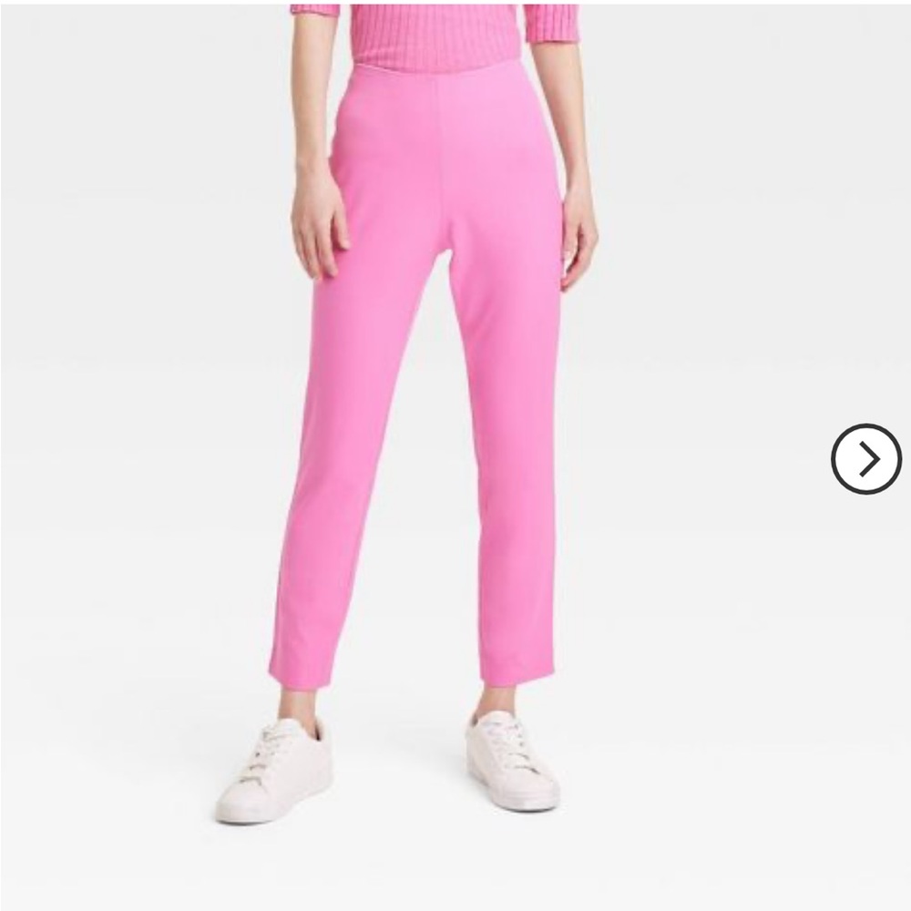 EUC A New Day Hot pink high waist slim fit ankle pants with side zip